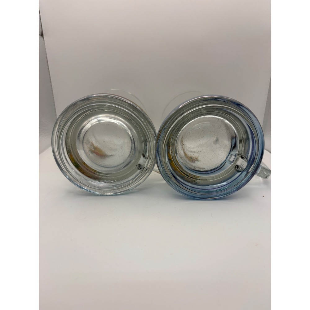 Vintage Wildlife Glass Beer Mugs Set of 2 Pheasant‎ & Mallard Duck Greek Key - Picture 6 of 11
